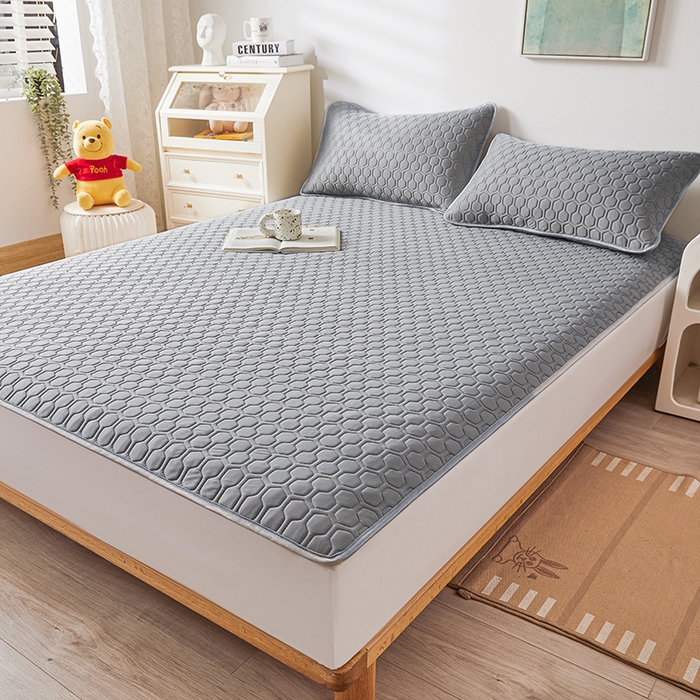 91家纺网 家纺一手货源 找家纺 小萌虎 2023新款冰丝胶质凉席-床席款 灰