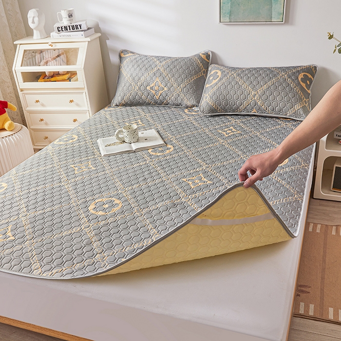 91家纺网 家纺一手货源 找家纺 小萌虎 2023新款冰丝胶质凉席-床席款 轻奢