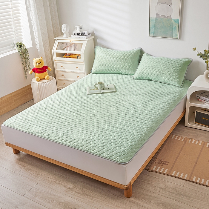 91家纺网 家纺一手货源 找家纺 小萌虎 2023新款冰丝胶质凉席-床席款 水绿