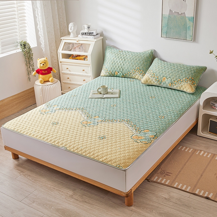 91家纺网 家纺一手货源 找家纺 小萌虎 2023新款冰丝胶质凉席-床席款 小熊