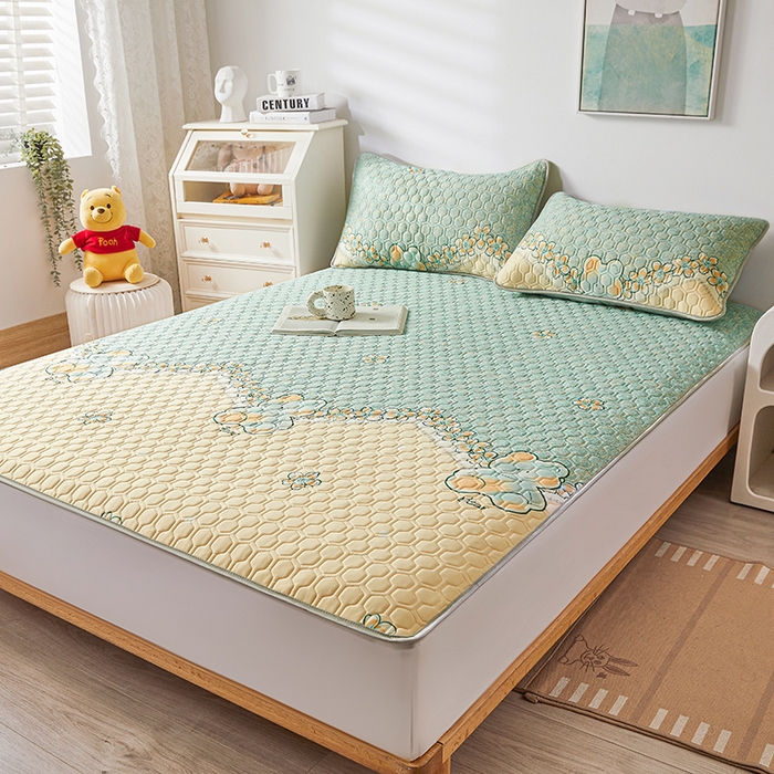 91家纺网 家纺一手货源 找家纺 小萌虎 2023新款冰丝胶质凉席-床席款 小熊