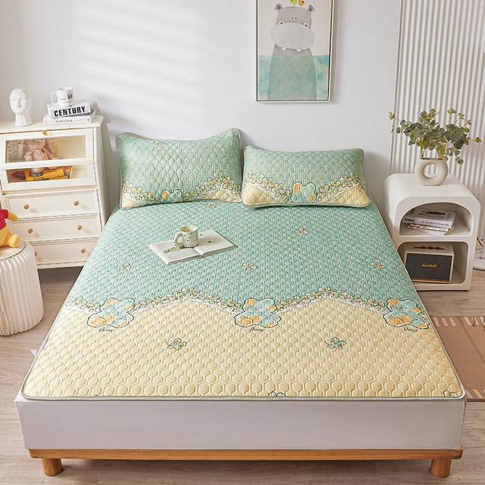 91家纺网 家纺一手货源 找家纺 小萌虎 2023新款冰丝胶质凉席-床席款 小熊