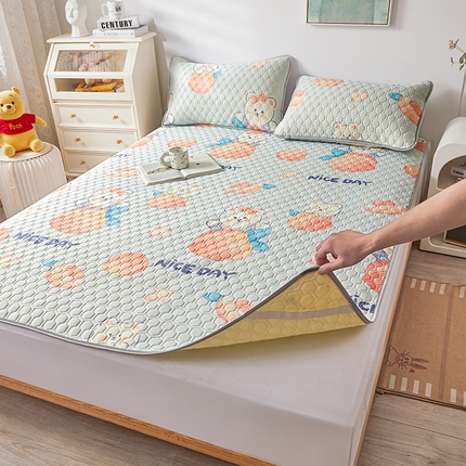 91家纺网 家纺一手货源 找家纺 （总）小萌虎 2023新款冰丝胶质凉席-床席款