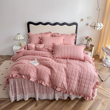 91家纺网 家纺一手货源 找家纺 （总）青竹苑 2023新款A类天丝棉床裙款四件套