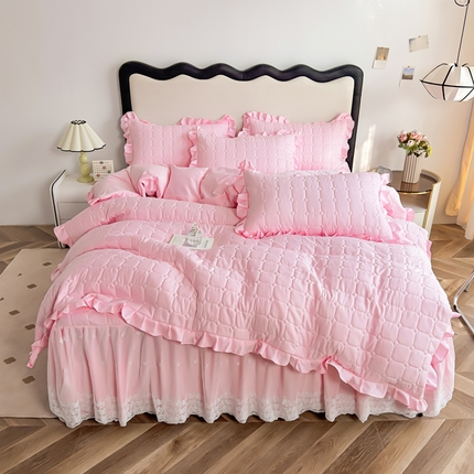 91家纺网 家纺一手货源 找家纺 （总）青竹苑 2023新款A类天丝棉床裙款四件套