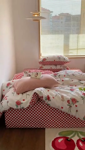 91家纺网 家纺一手货源 找家纺 六巷胡同 2023新款ins卡通系列第二波 红玫瑰小兔