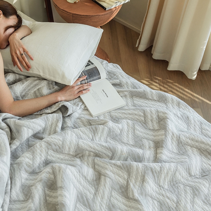 91家纺网 家纺一手货源 找家纺 （总）雯雨 2023新款塞尚风格全棉纱布毛巾被