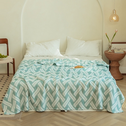 91家纺网 家纺一手货源 找家纺 （总）雯雨 2023新款塞尚风格全棉纱布毛巾被