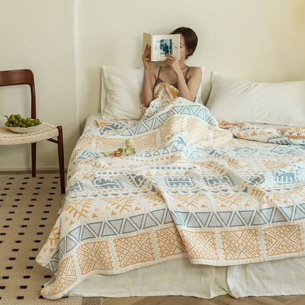 雯雨 2023新款塞尚风格全棉纱布毛巾被 西雅图-兰