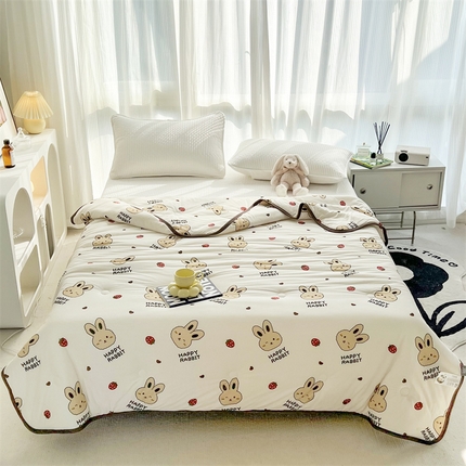 HL原创 2023新款A类牛奶针织夏凉被 草莓兔