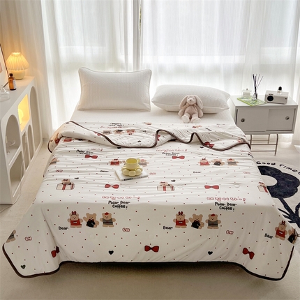 HL原创 2023新款A类牛奶针织夏凉被 小熊饼干