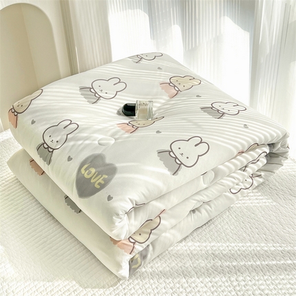 91家纺网 家纺一手货源 找家纺 HL原创 2023新款A类牛奶针织夏凉被 乖乖兔