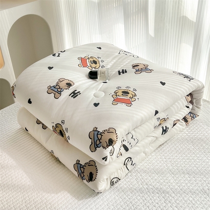 91家纺网 家纺一手货源 找家纺 HL原创 2023新款A类牛奶针织夏凉被 憨憨