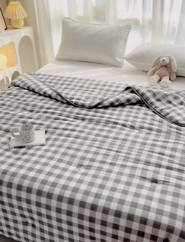 91家纺网 家纺一手货源 找家纺 HL原创 2023新款A类牛奶针织夏凉被 品格