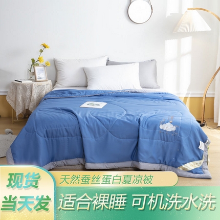 被多多 2024新款蚕丝蛋白夏被 静谧蓝