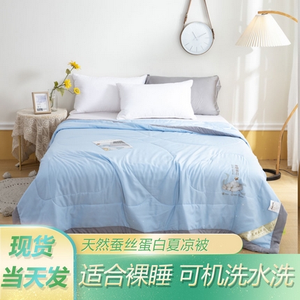 被多多 2024新款蚕丝蛋白夏被 天空蓝