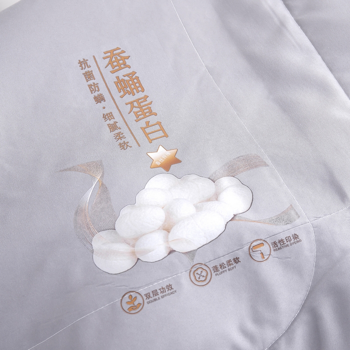 91家纺网 家纺一手货源 找家纺 被多多 2024新款蚕丝蛋白夏被 优雅白