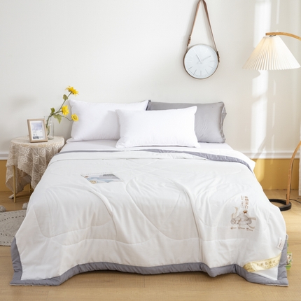 91家纺网 家纺一手货源 找家纺 被多多 2024新款蚕丝蛋白夏被 优雅白