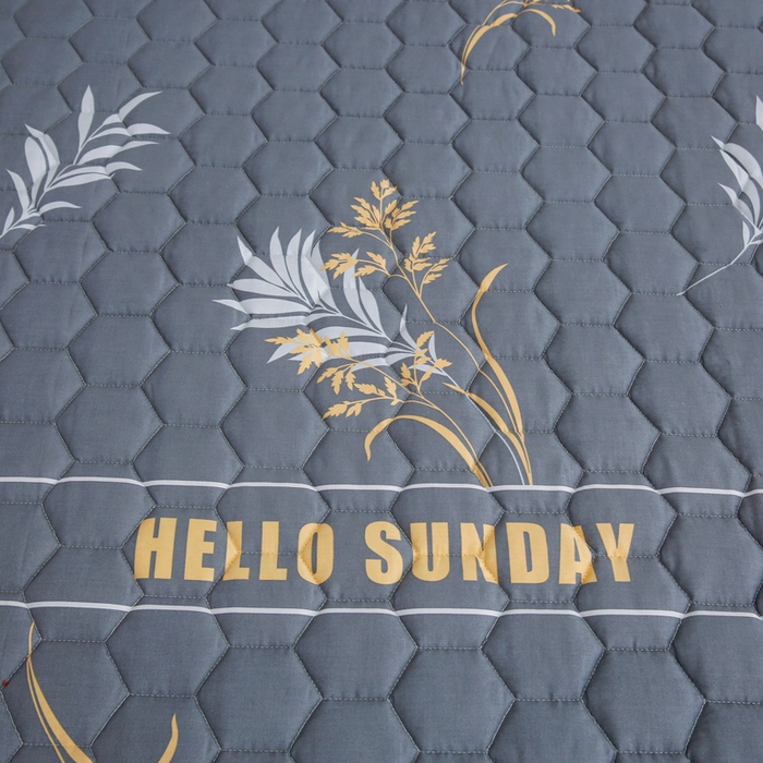 91家纺网 家纺一手货源 找家纺 情煊 2023新款全棉夹棉纯色印花床笠款(可定制尺寸) 床笠-叶之恋