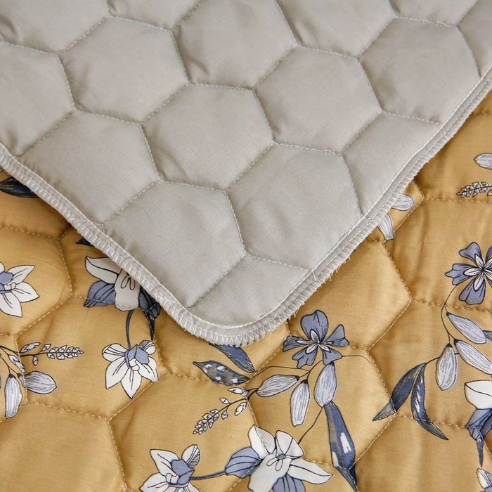 91家纺网 家纺一手货源 找家纺 情煊 2023新款全棉夹棉纯色印花床笠款(可定制尺寸) 床笠-安娜庄园