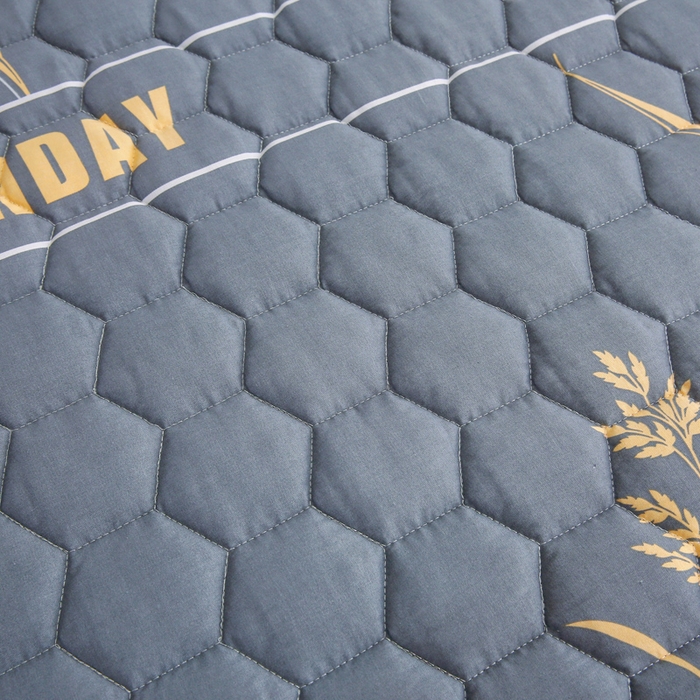 91家纺网 家纺一手货源 找家纺 情煊 2023新款全棉夹棉纯色印花床笠款(可定制尺寸) 床笠-叶之恋