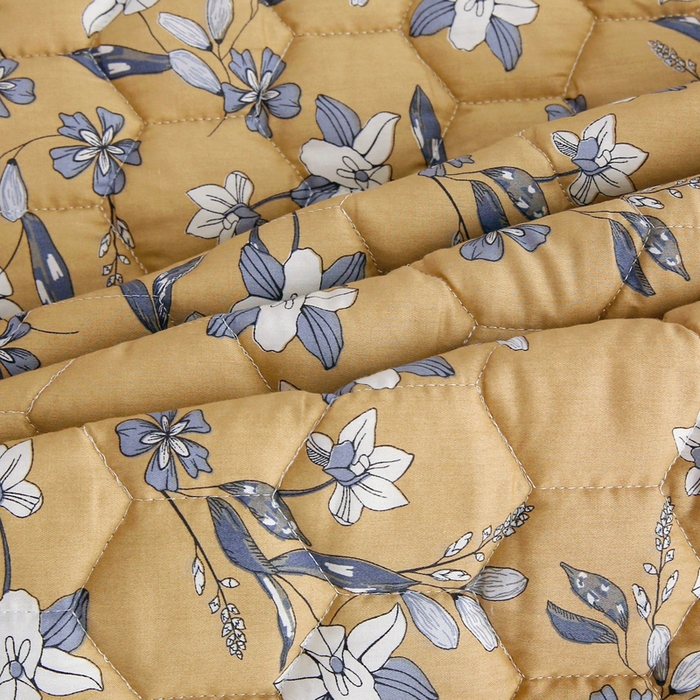 91家纺网 家纺一手货源 找家纺 情煊 2023新款全棉夹棉纯色印花床笠款(可定制尺寸) 床笠-安娜庄园