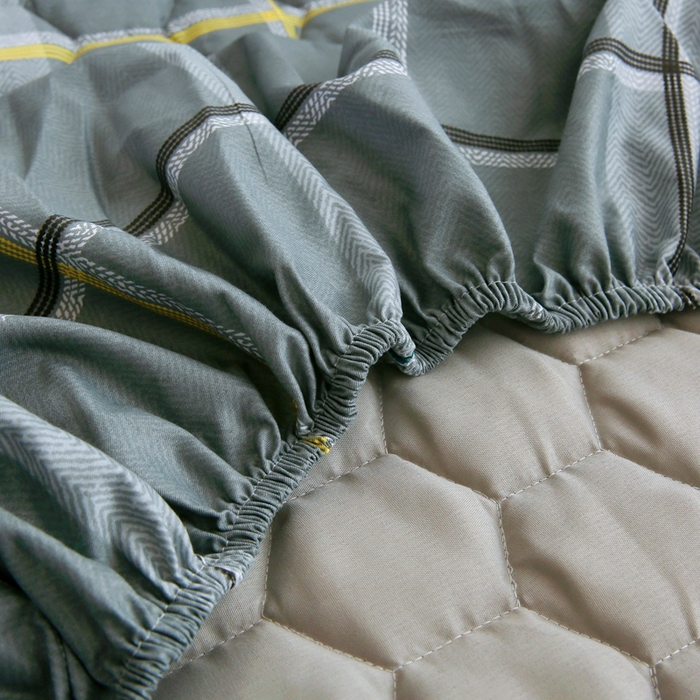 91家纺网 家纺一手货源 找家纺 情煊 2023新款全棉夹棉纯色印花床笠款(可定制尺寸) 床笠-柏林灰