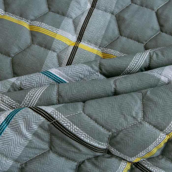 91家纺网 家纺一手货源 找家纺 情煊 2023新款全棉夹棉纯色印花床笠款(可定制尺寸) 床笠-柏林灰