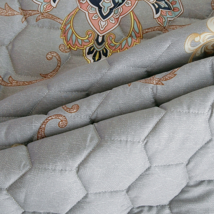 91家纺网 家纺一手货源 找家纺 情煊 2023新款全棉夹棉纯色印花床笠款(可定制尺寸) 床笠-罗兰灰