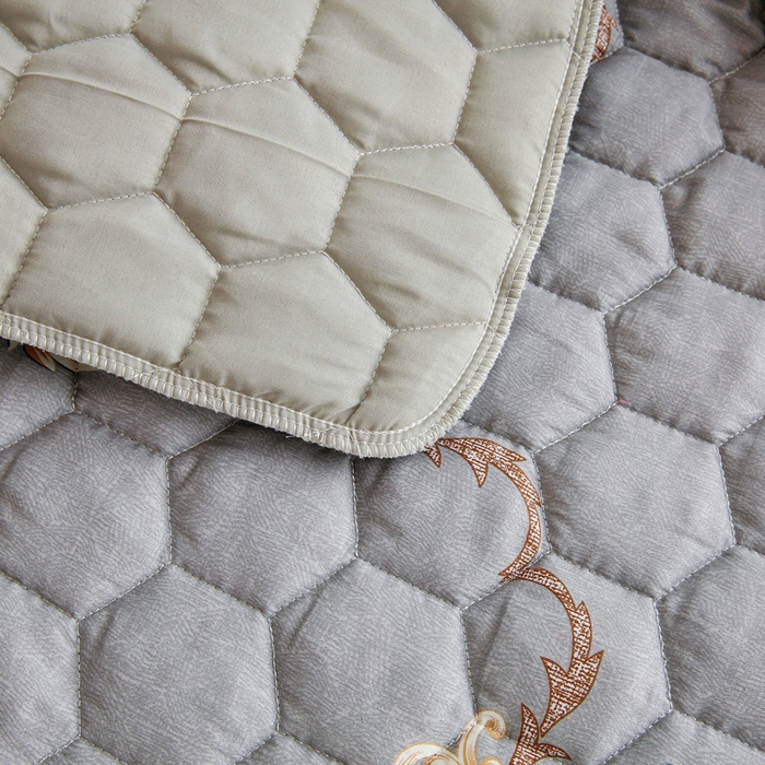 91家纺网 家纺一手货源 找家纺 情煊 2023新款全棉夹棉纯色印花床笠款(可定制尺寸) 床笠-罗兰灰