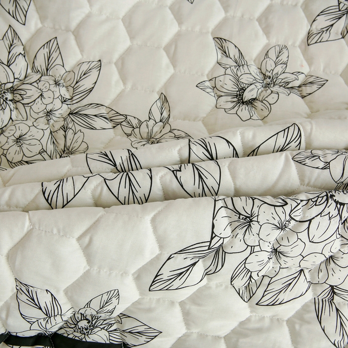 91家纺网 家纺一手货源 找家纺 情煊 2023新款全棉夹棉纯色印花床笠款(可定制尺寸) 床笠-木槿