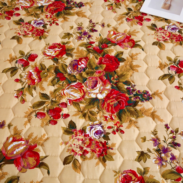 91家纺网 家纺一手货源 找家纺 情煊 2023新款全棉夹棉纯色印花床笠款(可定制尺寸) 床笠-情深似海