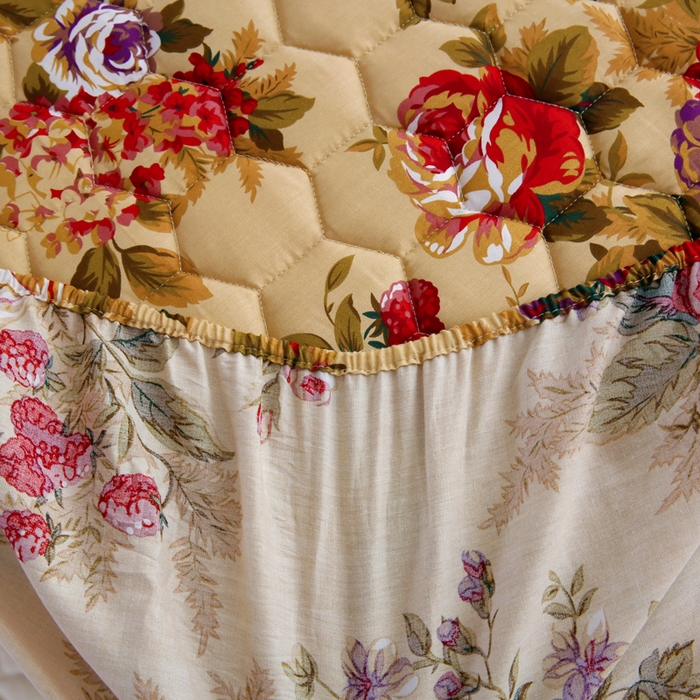 91家纺网 家纺一手货源 找家纺 情煊 2023新款全棉夹棉纯色印花床笠款(可定制尺寸) 床笠-情深似海