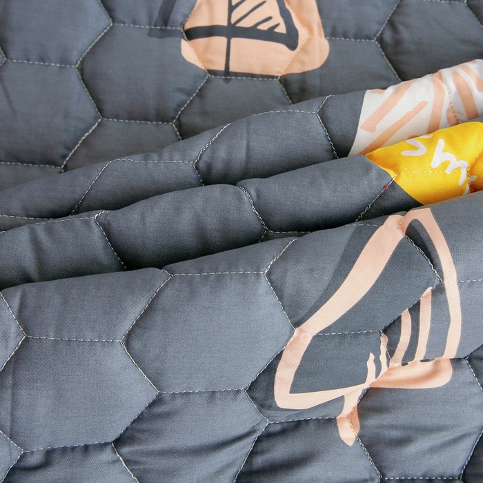 91家纺网 家纺一手货源 找家纺 情煊 2023新款全棉夹棉纯色印花床笠款(可定制尺寸) 床笠-新叶