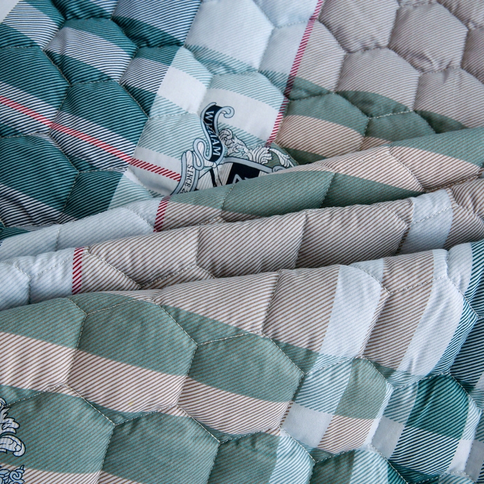 91家纺网 家纺一手货源 找家纺 情煊 2023新款全棉夹棉纯色印花床笠款(可定制尺寸) 床笠-似水流年