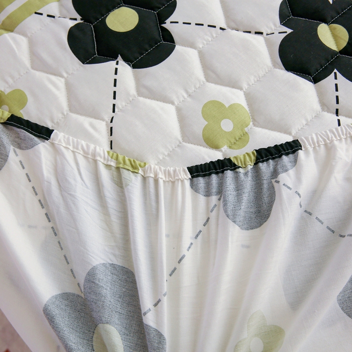 91家纺网 家纺一手货源 找家纺 情煊 2023新款全棉夹棉纯色印花床笠款(可定制尺寸) 床笠-幸运花园