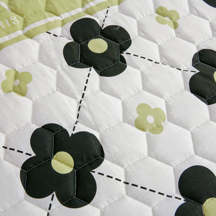 91家纺网 家纺一手货源 找家纺 情煊 2023新款全棉夹棉纯色印花床笠款(可定制尺寸) 床笠-幸运花园