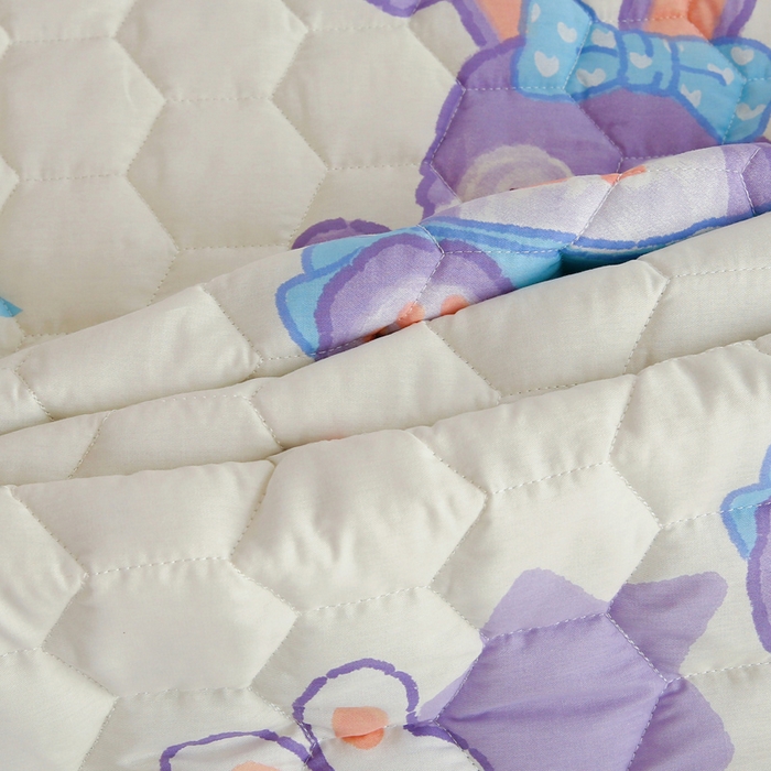 91家纺网 家纺一手货源 找家纺 情煊 2023新款全棉夹棉纯色印花床笠款(可定制尺寸) 床笠-幸运兔