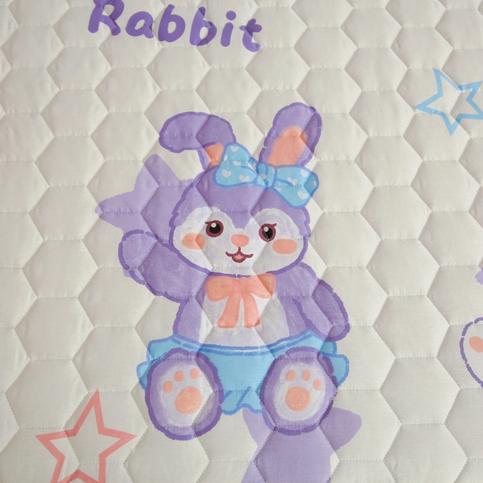 91家纺网 家纺一手货源 找家纺 情煊 2023新款全棉夹棉纯色印花床笠款(可定制尺寸) 床笠-幸运兔