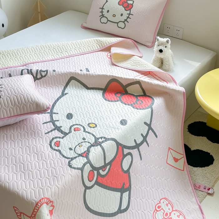 91家纺网 家纺一手货源 找家纺 （总）美乐迪 2023正版hello Kitty乳胶凉席