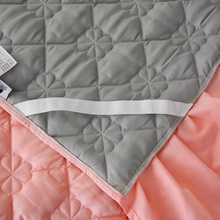 91家纺网 家纺一手货源 找家纺 情煊 2023新款全棉夹棉纯色印花床裙款(可定制尺寸) 粉玉