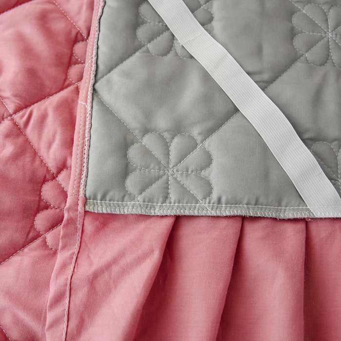 91家纺网 家纺一手货源 找家纺 情煊 2023新款全棉夹棉纯色印花床裙款(可定制尺寸) 豆沙