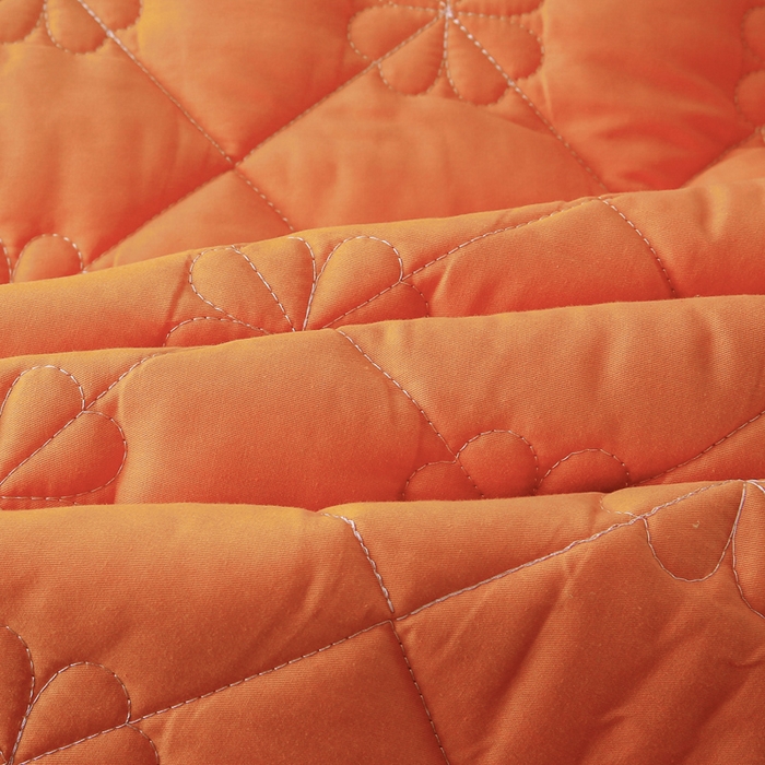 91家纺网 家纺一手货源 找家纺 情煊 2023新款全棉夹棉纯色印花床裙款(可定制尺寸) 橘色