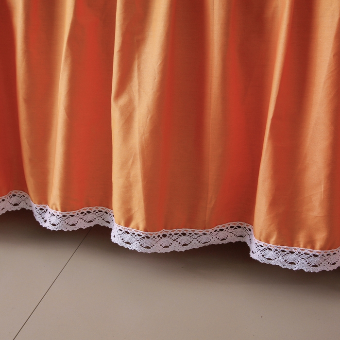 91家纺网 家纺一手货源 找家纺 情煊 2023新款全棉夹棉纯色印花床裙款(可定制尺寸) 橘色