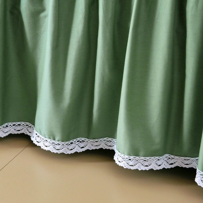 91家纺网 家纺一手货源 找家纺 情煊 2023新款全棉夹棉纯色印花床裙款(可定制尺寸) 浅绿