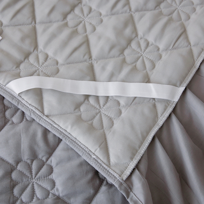 91家纺网 家纺一手货源 找家纺 情煊 2023新款全棉夹棉纯色印花床裙款(可定制尺寸) 绅士灰