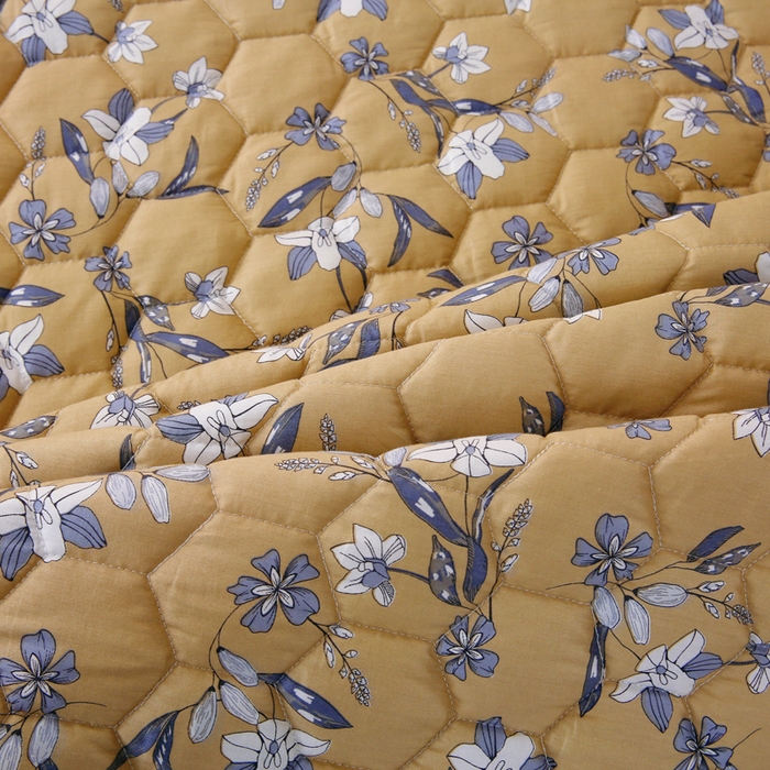 91家纺网 家纺一手货源 找家纺 情煊 2023新款全棉夹棉纯色印花床裙款(可定制尺寸) 安娜庄园