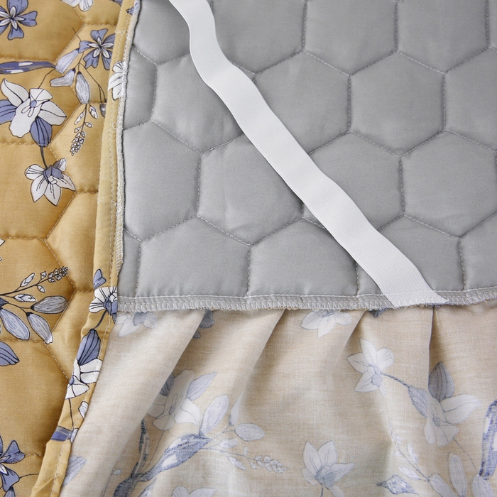 91家纺网 家纺一手货源 找家纺 情煊 2023新款全棉夹棉纯色印花床裙款(可定制尺寸) 安娜庄园