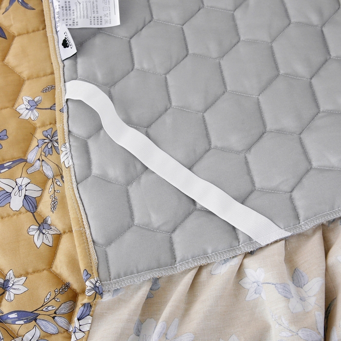 91家纺网 家纺一手货源 找家纺 情煊 2023新款全棉夹棉纯色印花床裙款(可定制尺寸) 安娜庄园