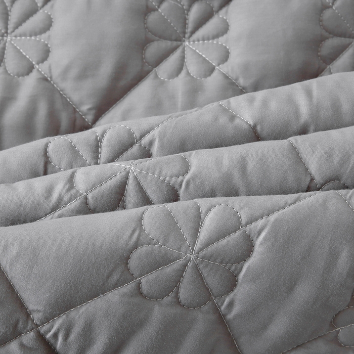 91家纺网 家纺一手货源 找家纺 情煊 2023新款全棉夹棉纯色印花床裙款(可定制尺寸) 绅士灰